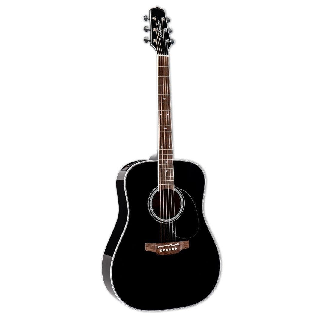 Takamine Guitars Takamine Made In Japan Dreadnought Acoustic Electric Guitar Spruce Top, Semi-Hard Case (Gloss Black)