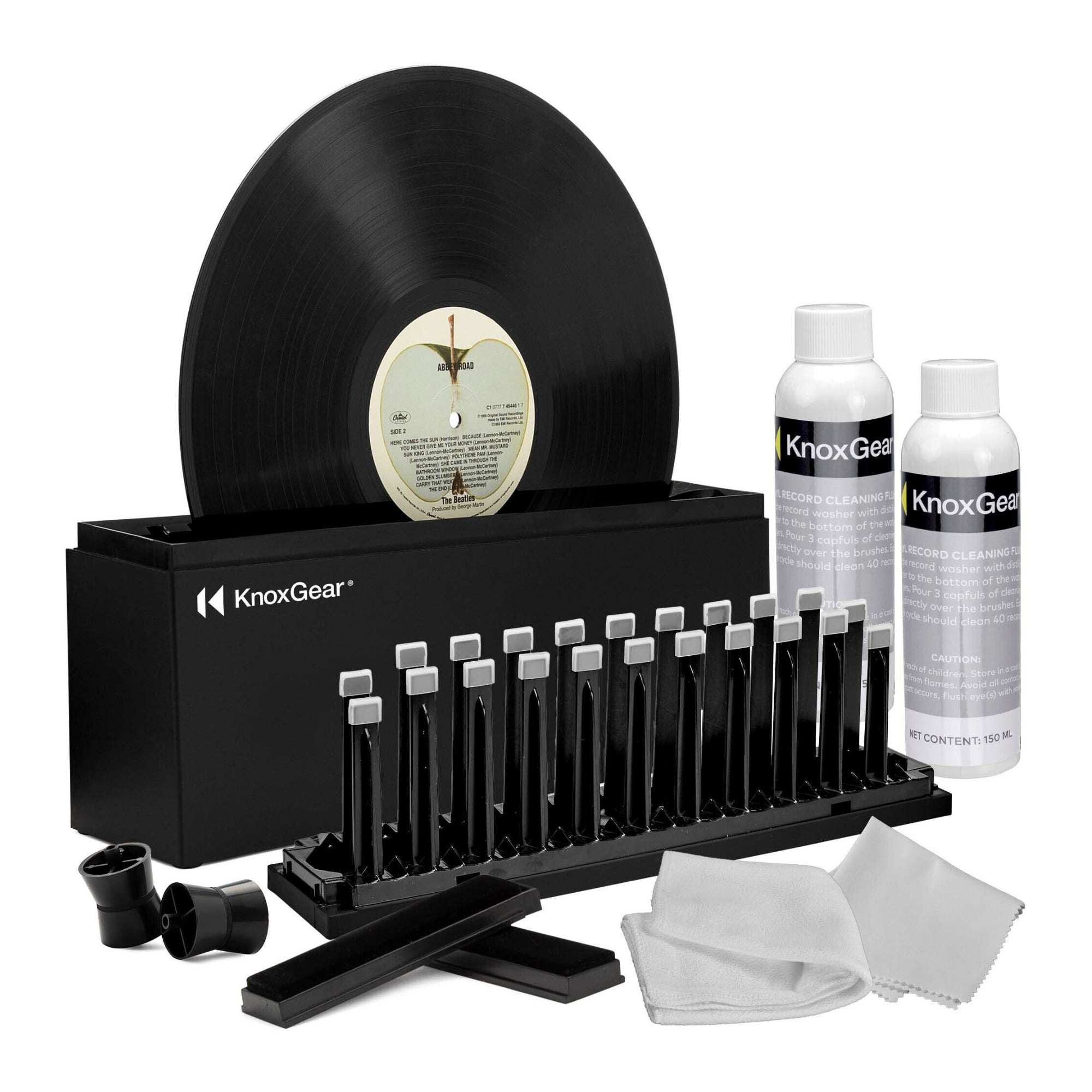 Knox Gear Record Cleaner Kit - Vinyl Record Cleaning Kit to Reduce Static and Skips in Black